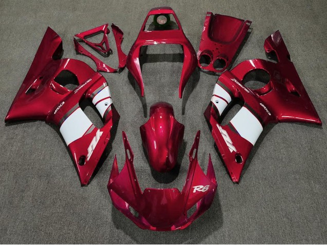 1998-2002 Deep Red & White R6 Fairings