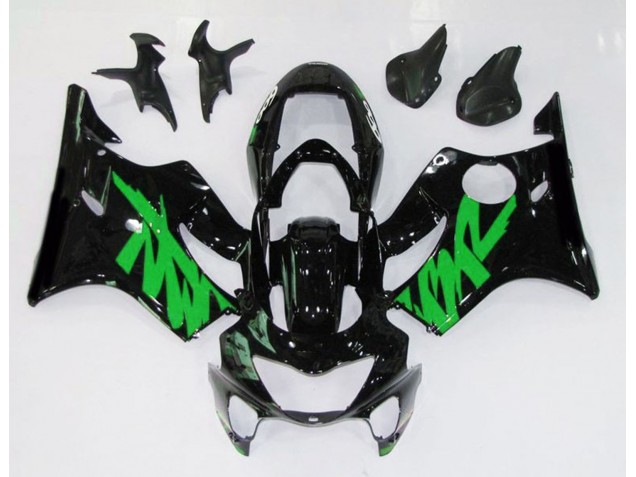 1999-2000 Gloss Black & Green CBR600 F4 Fairings