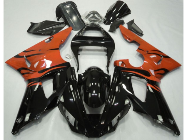 2000-2001 Black Flame & Orange R1 Fairings