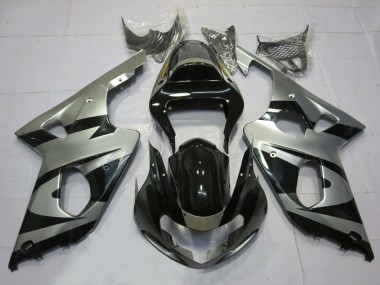 2000-2002 Silver and Black OEM Style GSXR 1000 Fairings