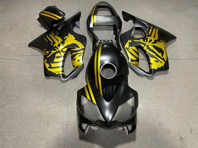 2001-2003 Matte Black & Gold Skull CBR600 F4i Fairings