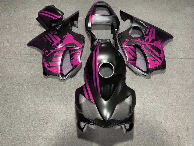 2001-2003 Matte Black & Pink Skull CBR600 F4i Fairings