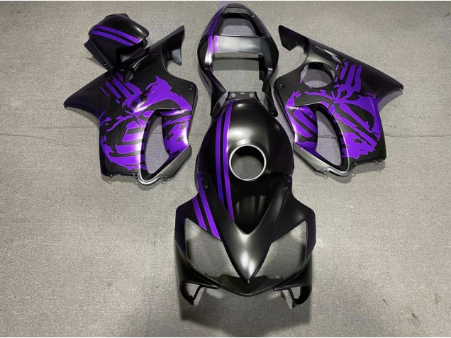 2001-2003 Matte Black & Purple Skull CBR600 F4i Fairings