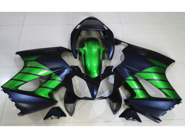 2002-2012 Matte Black & Green VFR800 Fairings