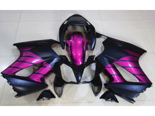 2002-2012 Matte Black & Pink VFR800 Fairings