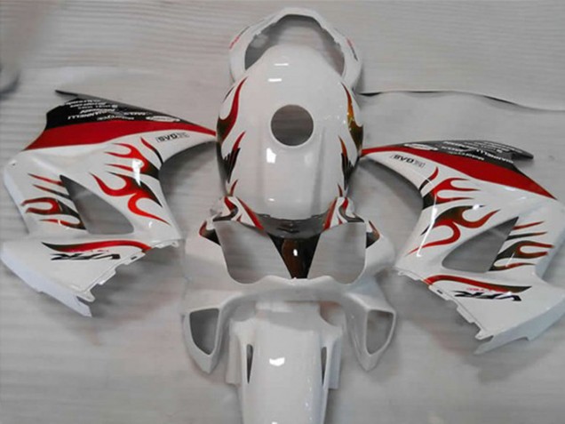 2002-2012 White Red Flame VFR800 Fairings