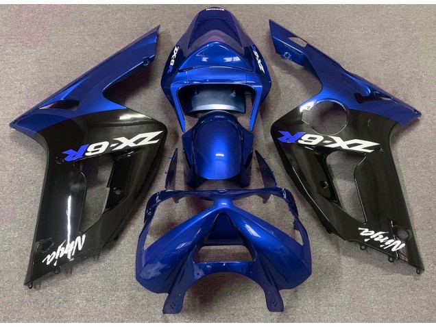 2003-2004 Gloss Blue and Black ZX6R Fairings