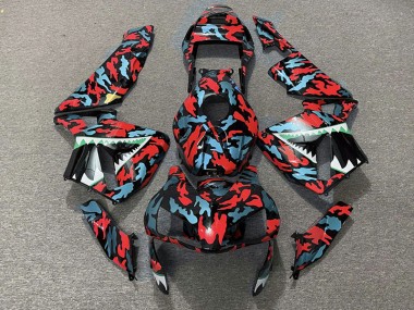 2003-2004 Red and Blue Camo CBR600RR Fairings