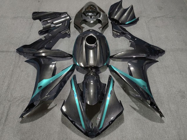 2004-2006 Carbon Fiber Style w Light Blue R1 Fairings