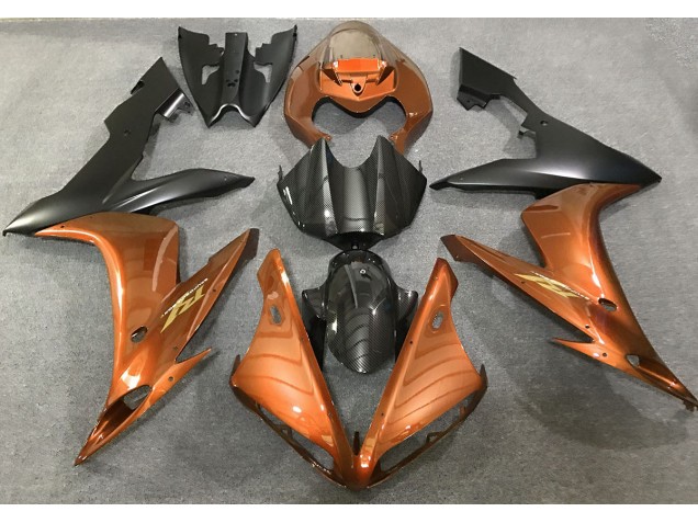 2004-2006 Gloss Orange and Carbon Fiber Style R1 Fairings