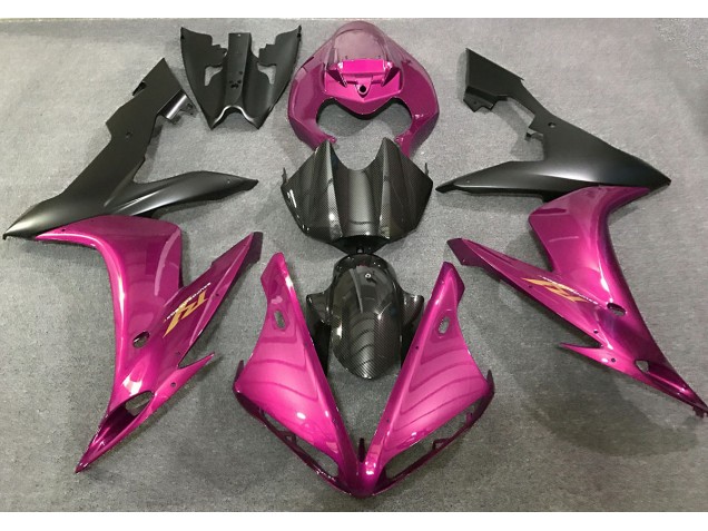 2004-2006 Hot Pink and Carbon Fiber Style R1 Fairings