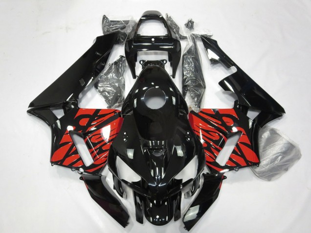 2005-2006 Black and Tribal Red CBR600RR Fairings