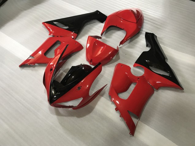 2005-2006 Custom Red and Black ZX6R Fairings