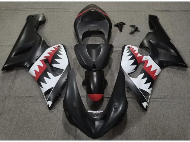 2005-2006 Matte Black Shark ZX6R Fairings