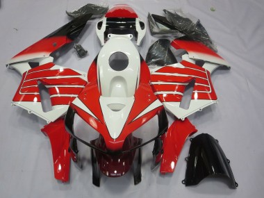 2005-2006 Red and White Large Stripe CBR600RR Fairings