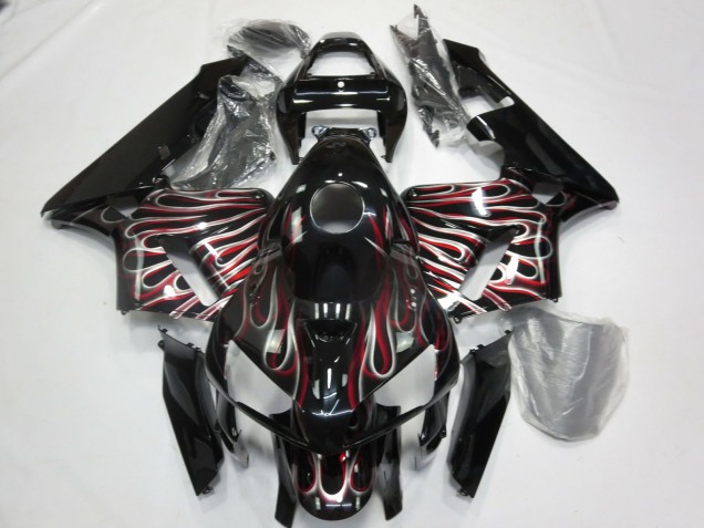 2005-2006 Silver and Red Flame CBR600RR Fairings