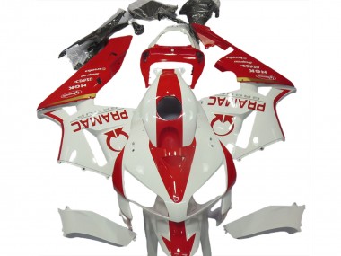 2005-2006 White and Red Custom CBR600RR Fairings