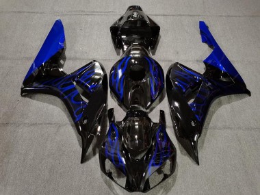 2006-2007 Gloss Black Blue Flame CBR1000RR Fairings