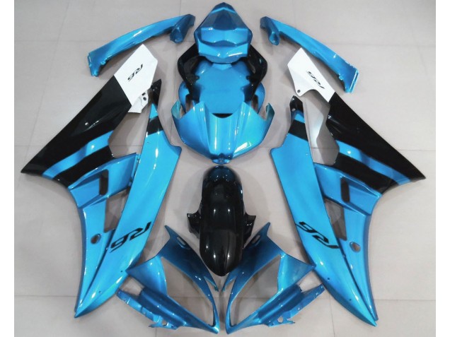 2006-2007 Gloss Light Blue and Black R6 Fairings