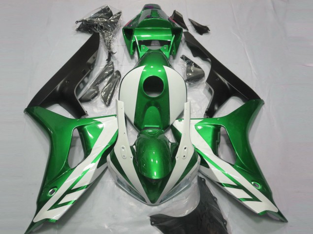 2006-2007 Gloss White and Green CBR1000RR Fairings