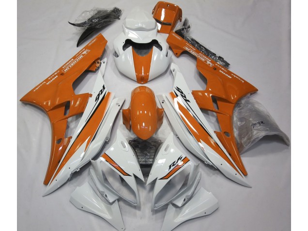 2006-2007 Gloss White and Orange R6 Fairings