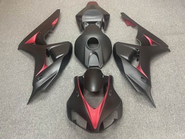 2006-2007 Matte Black and Red CBR1000RR Fairings