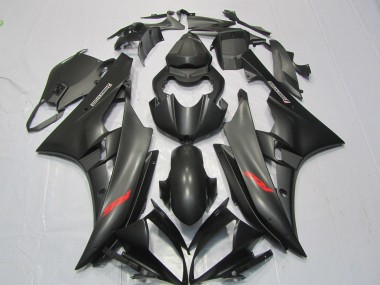 2006-2007 Matte Black Red Decal R6 Fairings