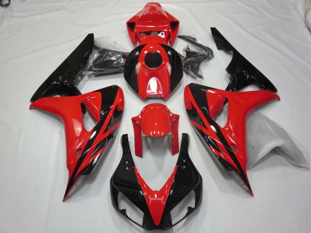 2006-2007 Red Black OEM Style No Decals CBR1000RR Fairings