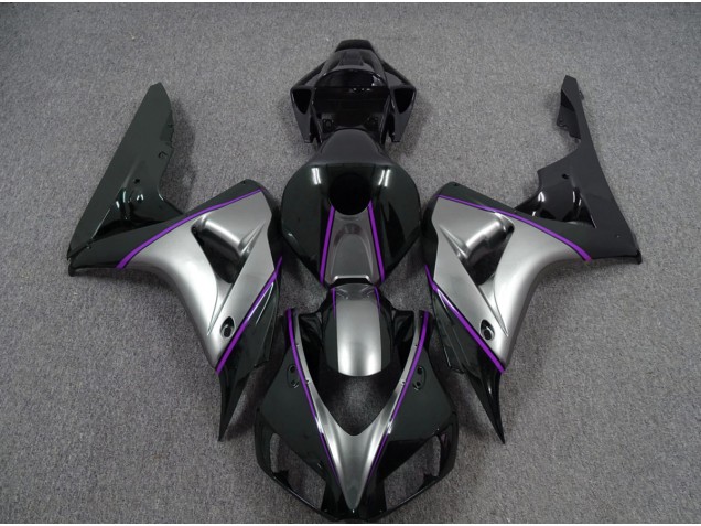 2006-2007 Silver with Dark Purple Pin Stripe CBR1000RR Fairings