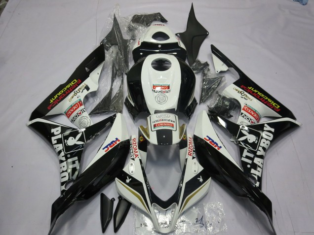 2007-2008 Black and White Playboy CBR600RR Fairings