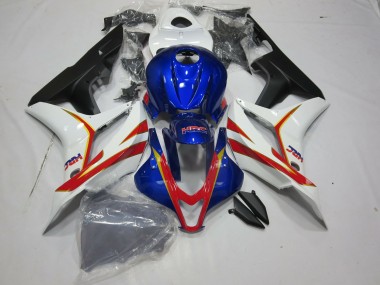 2007-2008 Deep Blue White and Red HRC CBR600RR Fairings