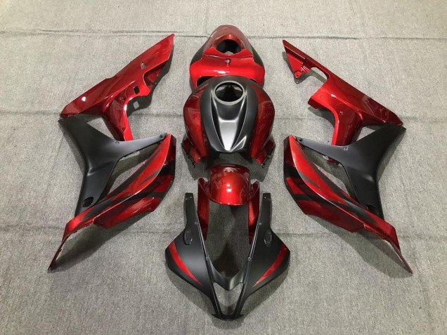 2007-2008 Deep Red and Matte Black CBR600RR Fairings