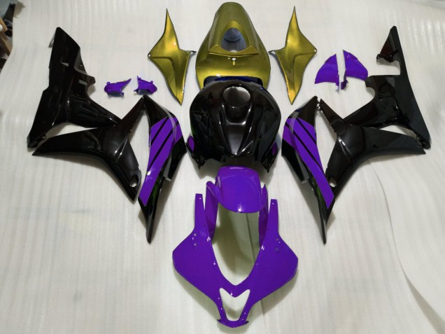 2007-2008 Gloss Black & Purple and Gold Accents CBR600RR Fairings