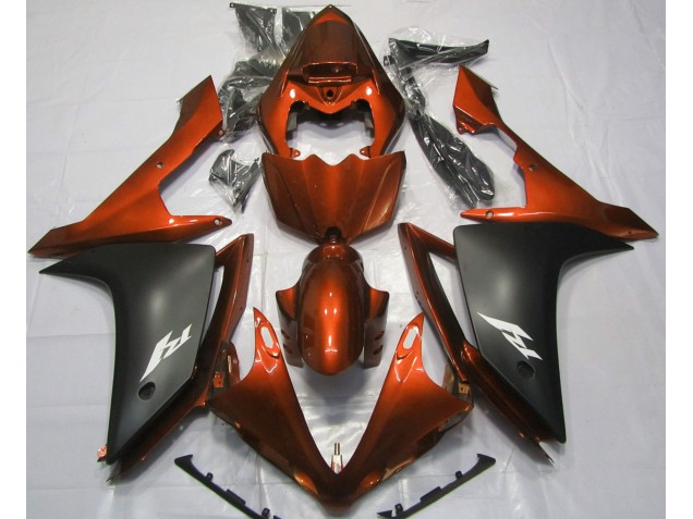 2007-2008 Gloss Orange and Black R1 Fairings