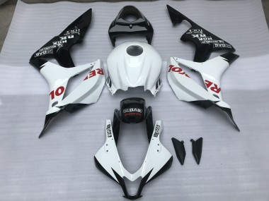 2007-2008 Gloss White & Red Repsol CBR600RR Fairings