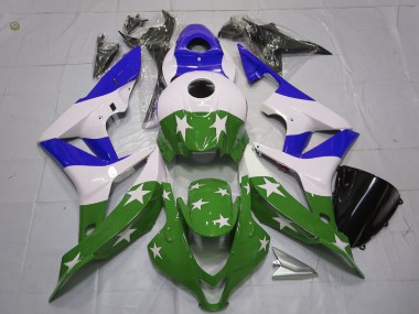 2007-2008 Green and Blue Stars and Stripes CBR600RR Fairings