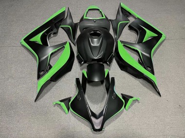 2007-2008 Matte Black & Green CBR600RR Fairings