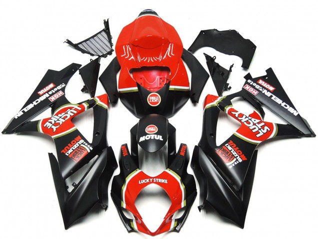 2007-2008 Vibrant Matte Black Custom Lucky Strike GSXR 1000 Fairings