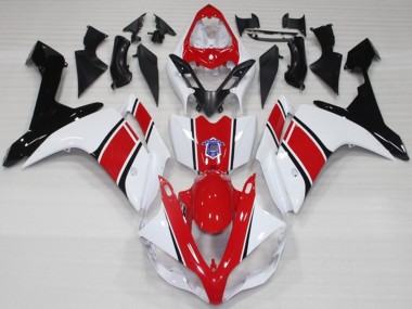 2007-2008 White and Red OEM Style Gloss R1 Fairings