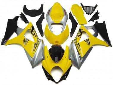 2007-2008 Yellow and Silver OEM Style GSXR 1000 Fairings