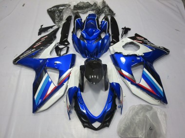 2008-2010 Blue White and Red GSXR 600-750 Fairings