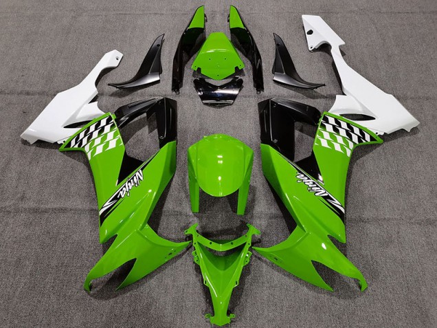 2008-2010 Green and White Cheq ZX10R Fairings