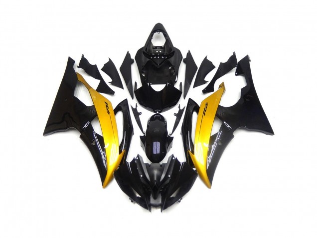 2008-2016 Black and Gold Gloss R6 Fairings