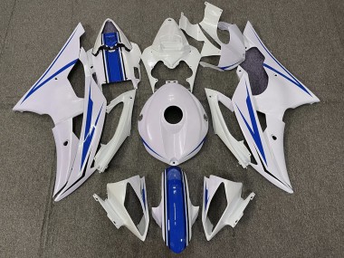 2008-2016 Gloss White and Blue R6 Fairings