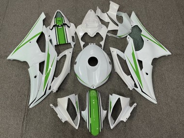 2008-2016 Gloss White and Green R6 Fairings