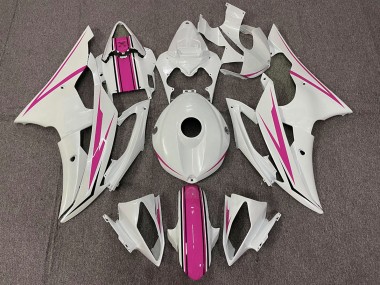 2008-2016 Gloss White and Pink R6 Fairings