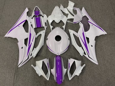 2008-2016 Gloss White and Purple R6 Fairings