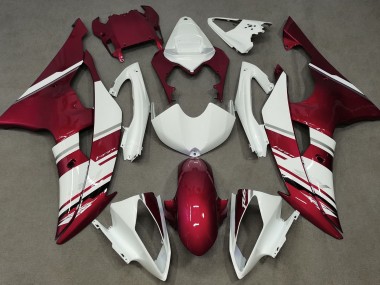 2008-2016 Gloss White and Red OEM Style R6 Fairings