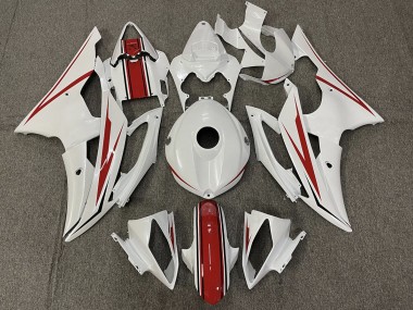 2008-2016 Gloss White and Red R6 Fairings