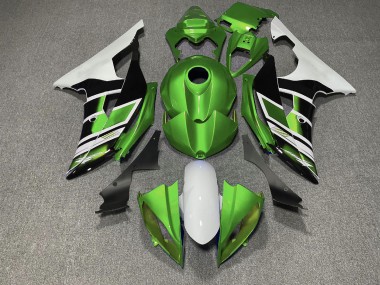 2008-2016 Green Black and White OEM Style R6 Fairings